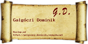 Galgóczi Dominik névjegykártya